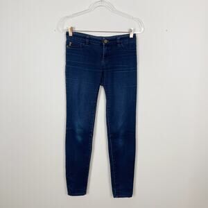 Michael Kors Cotton Stretch Skinny Jeans Womens Size 2 Blue Factory Fading